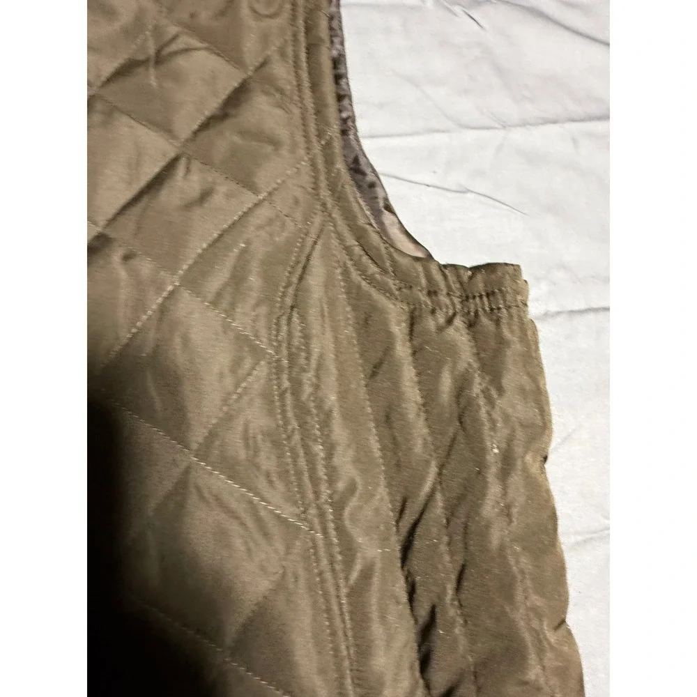 Relativity Quilted Vest Womens Large Brown Good Full Zip Sleeveless Outerwear